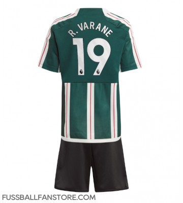 Manchester United Raphael Varane #19 Replik Auswärtstrikot Kinder 2023-24 Kurzarm (+ Kurze Hosen)